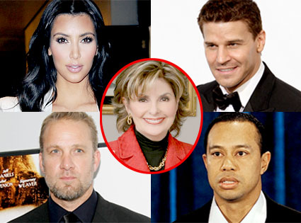 Tiger Woods, David Boreanaz, Jesse James, Kim Kardashian, Gloria Allred Tiger Woods, David Boreanaz, Jesse James, Kim Kardashian, Gloria Allred